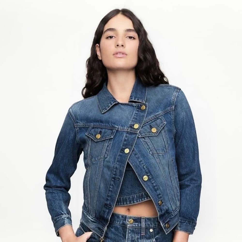 Cult Gaia x GAP asymetrical jean jacket
